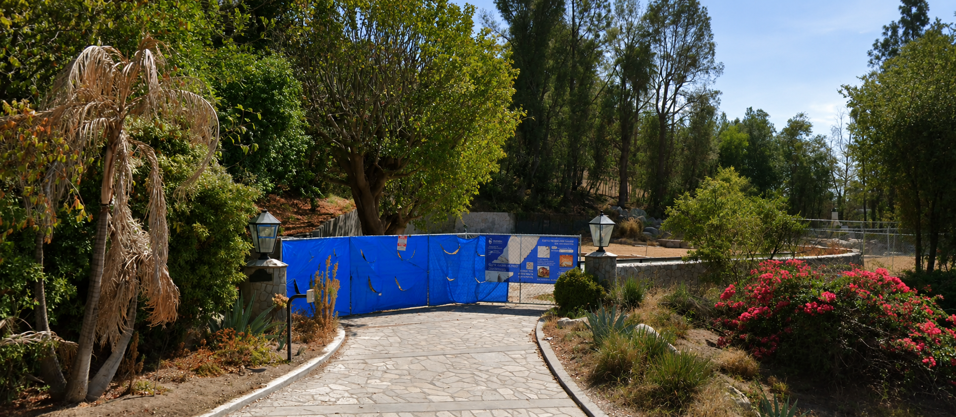 Existing site during demolition and pre-construction with temporary fencing