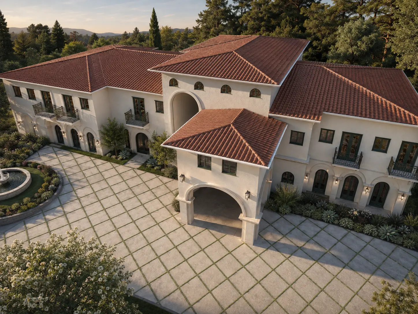 Villa Heights Residence — entry and driveway visualization